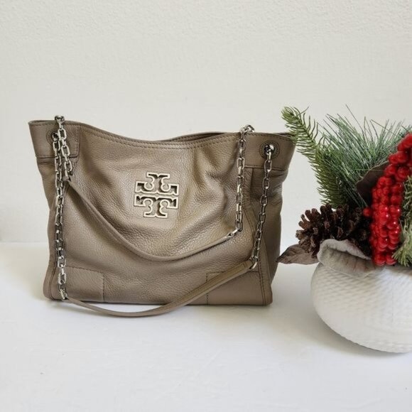 Tory Burch Britten Nude/ grey bag - Picture 2 of 16